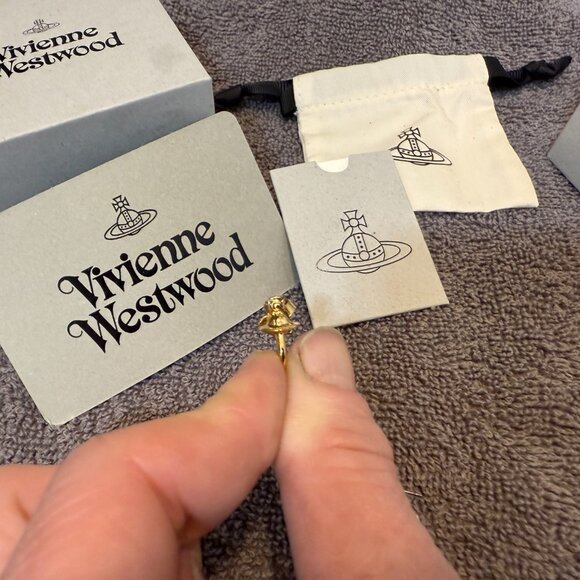 Genuine Vivienne Westwood Orb Hoops - Gold Tone - Picture 3 of 7